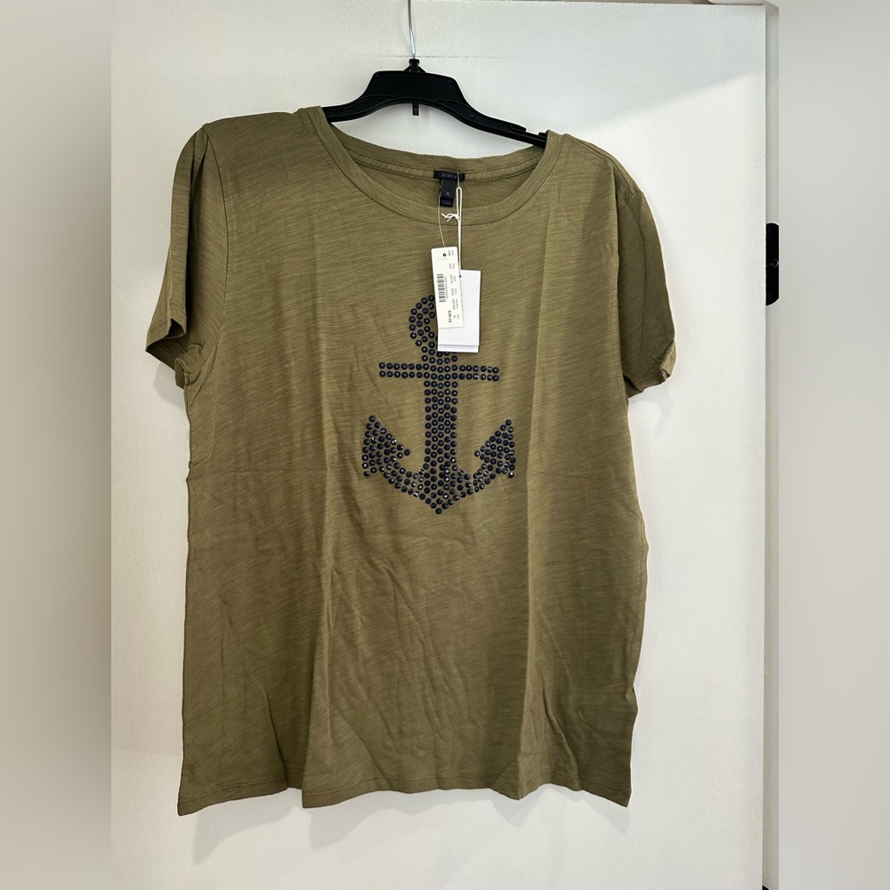 J. Crew Embellished Anchor T-Shirt. Size XL. New with tags.